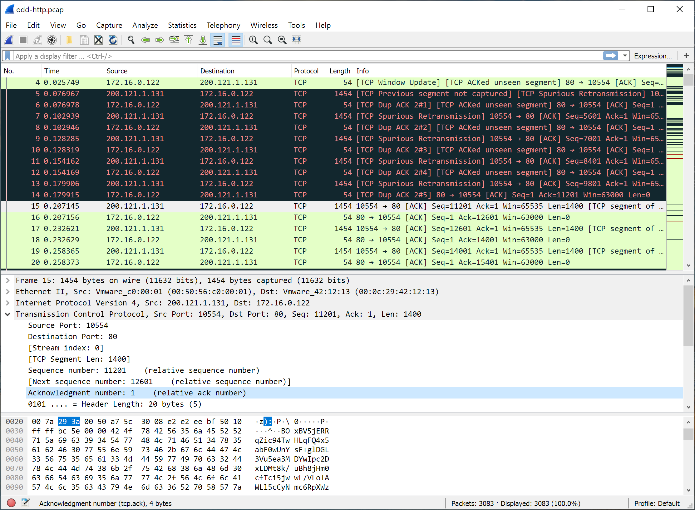 wireshark http shows up as tcp